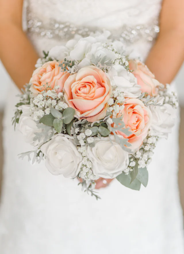 Peach rose bouquet hand-tied by our Newcastle florists Peach rose bouquet hand-tied by our Newcastle florists